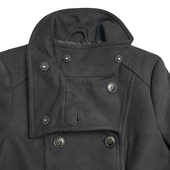 H&M Women's Size 4 Black Peacoat Jacket Coat Double Breasted Lined Black NWOT - Picture 4 of 6